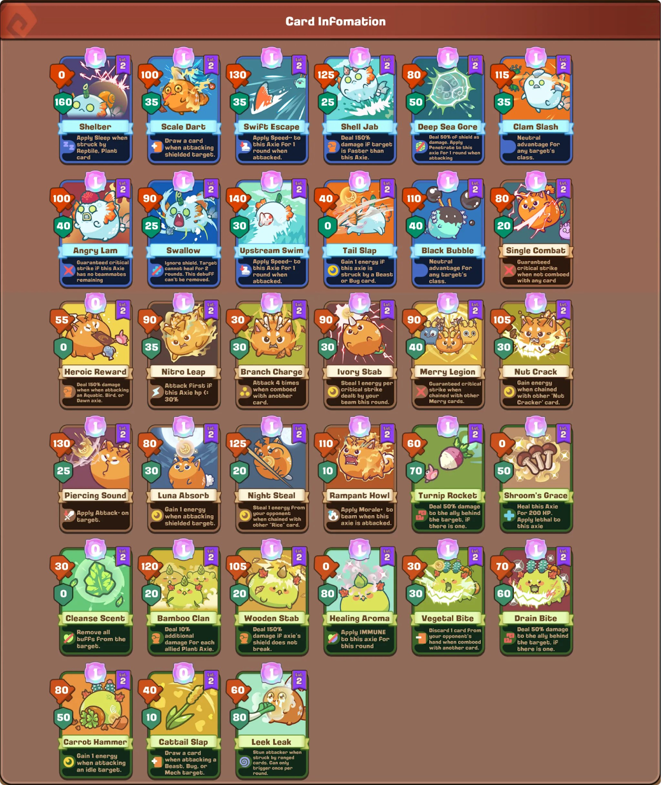 Level 2 cards