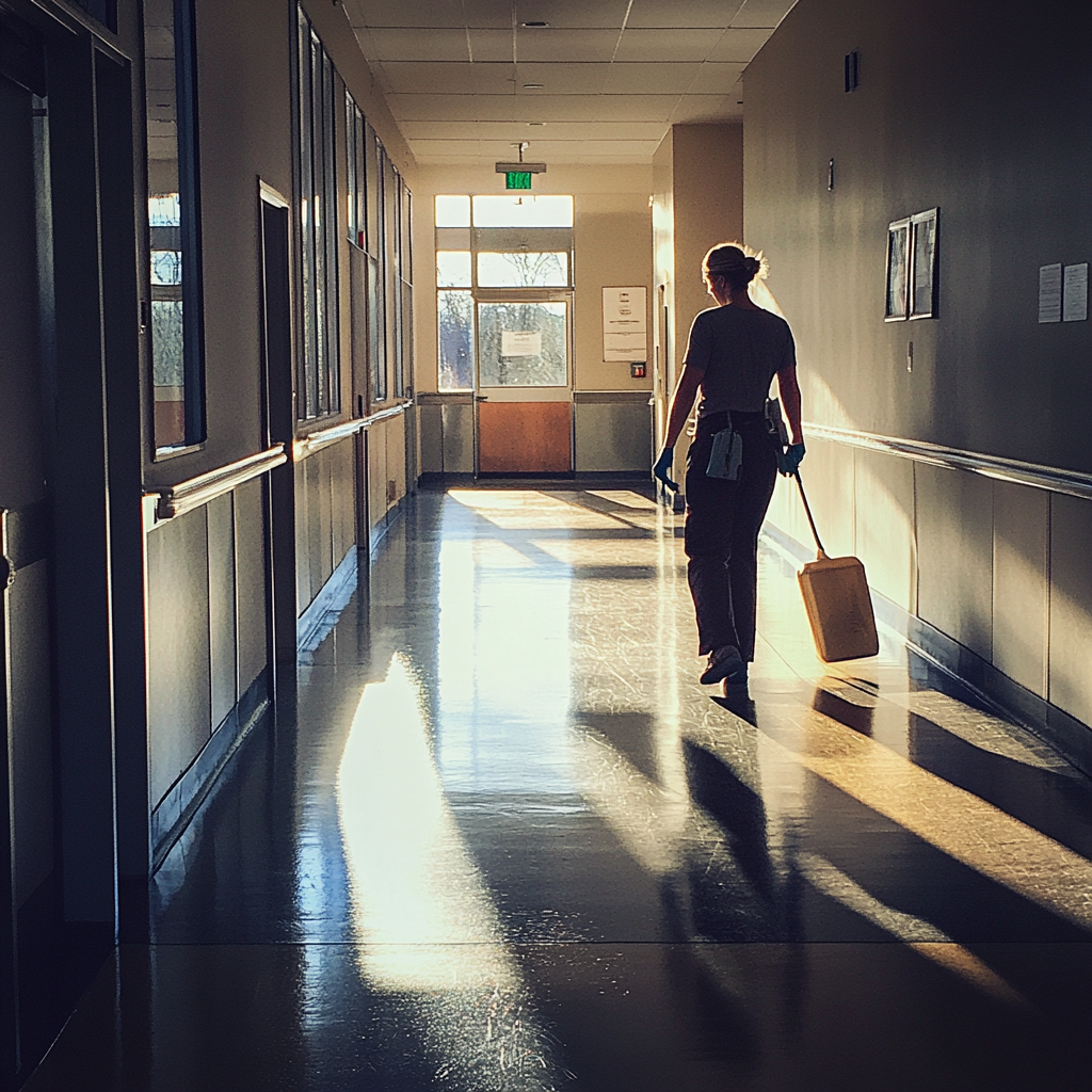 A woman working as a janitor | Source: Midjourney