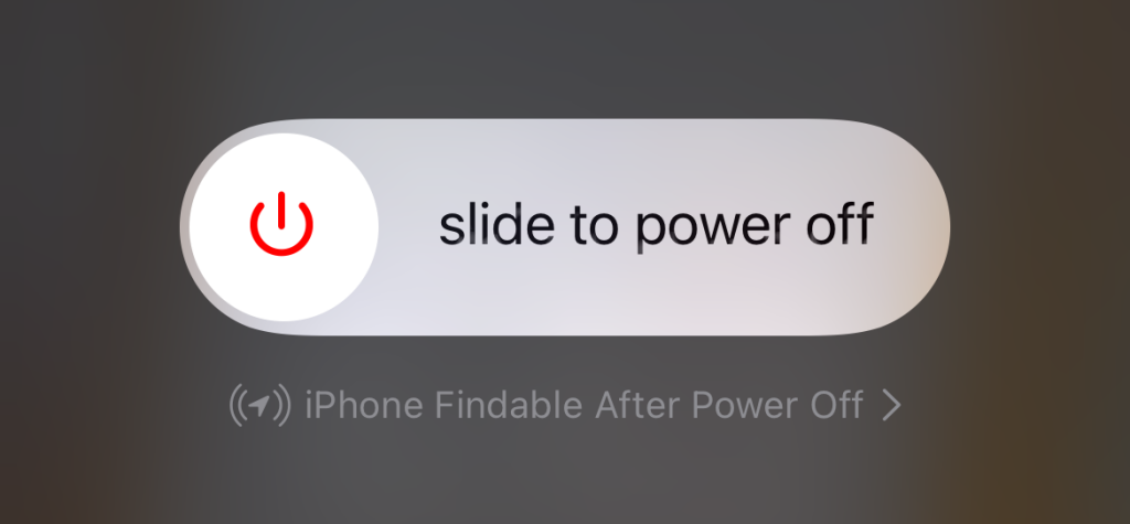 An iPhone's power slider