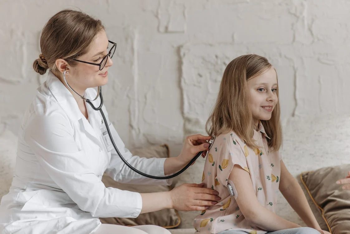 childrens annual exam at doctor