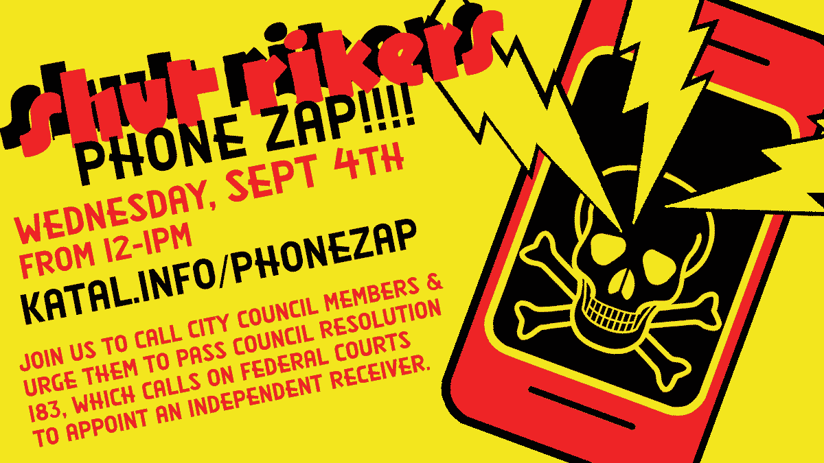 Flyer for Shut Rikers Phone Zap