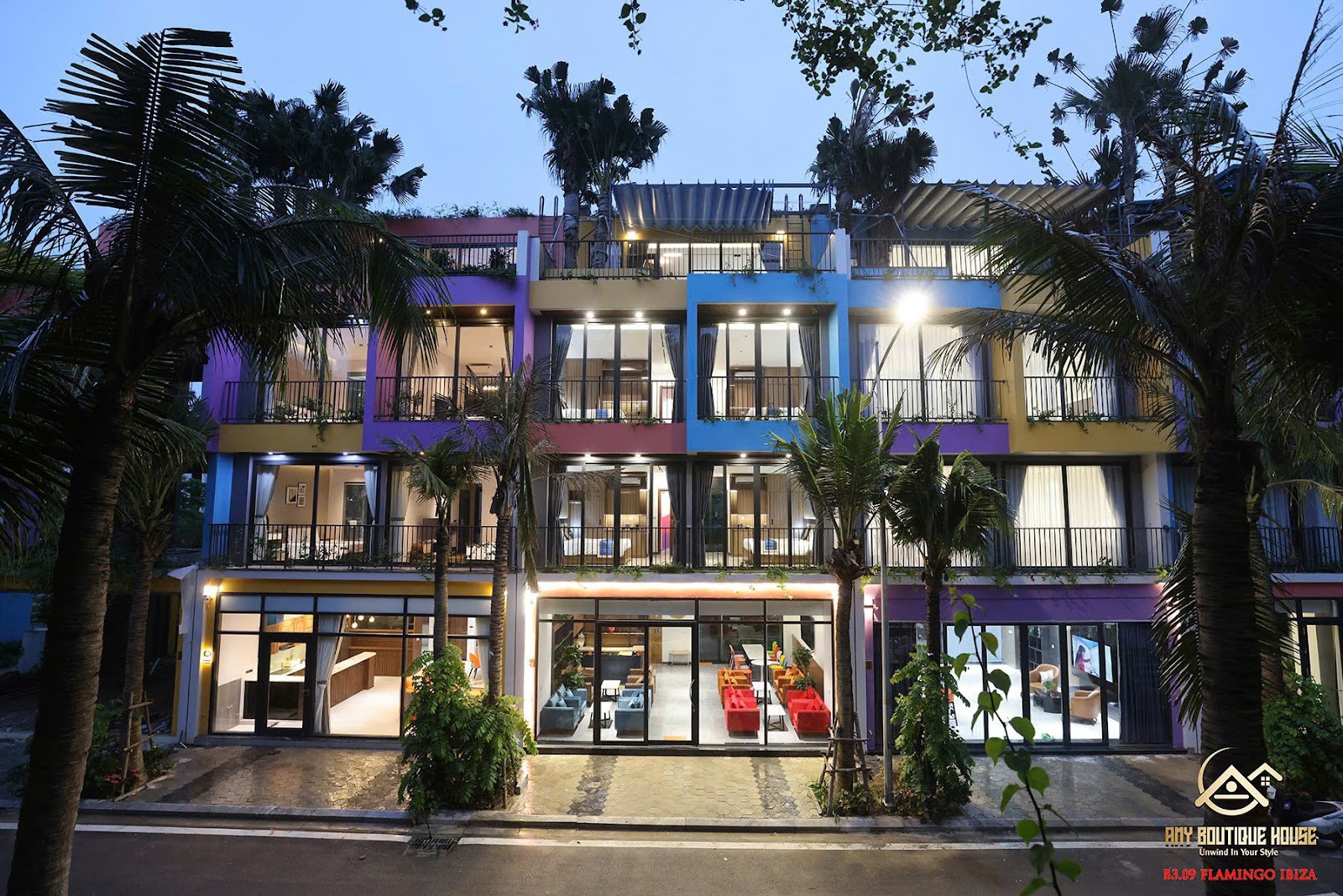 Thiết kế ngoại thất và tổng thể 4 tầng của Villa B3.09 Flamingo Hải Tiến