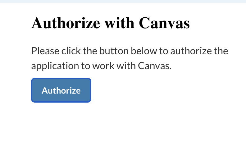 A modal that asks a user to authorize the application. See caption for more detail.