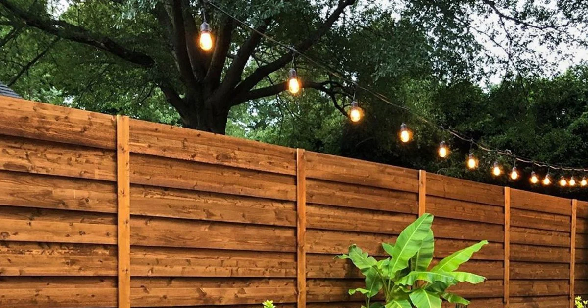 Wood Fences with Lighting