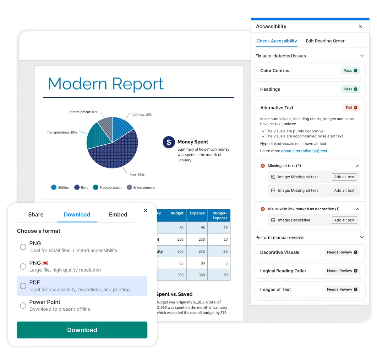 Venngage Accessible Features