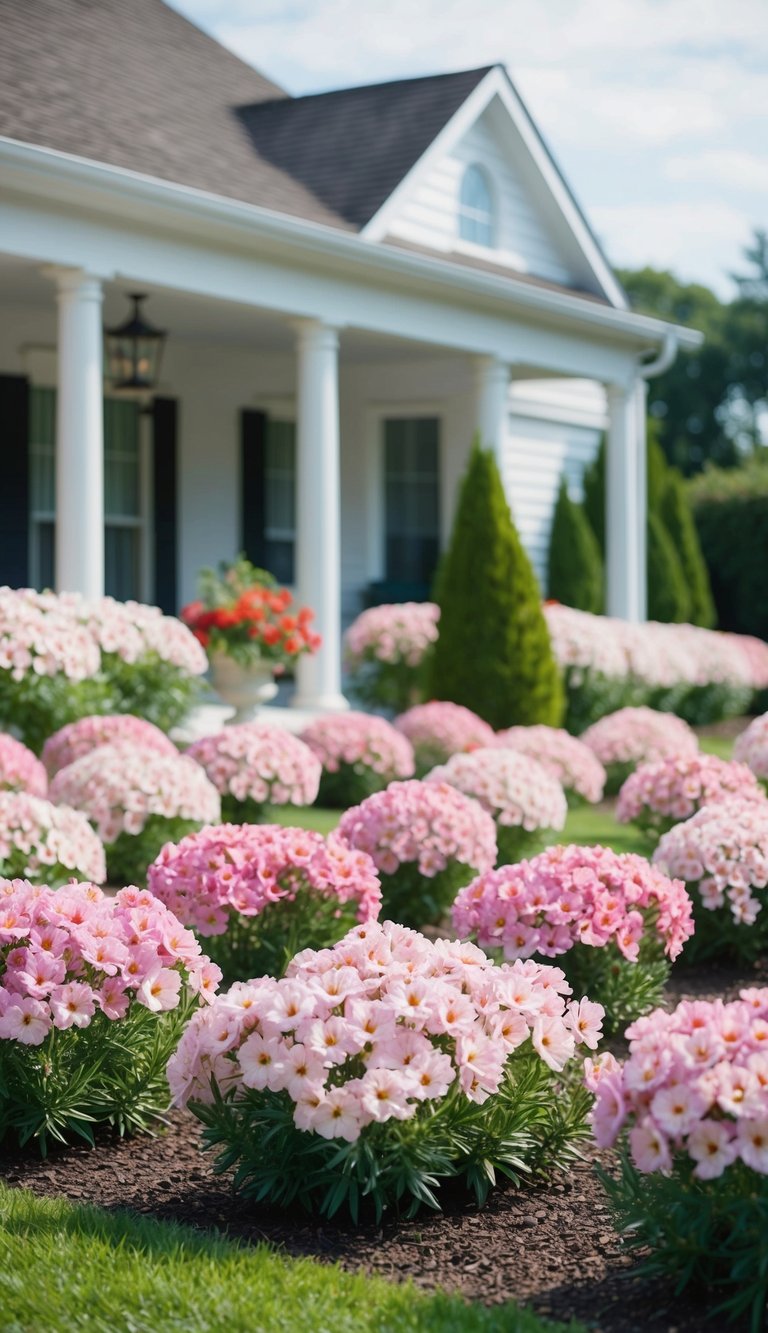 21 phlox flower beds in front of a house