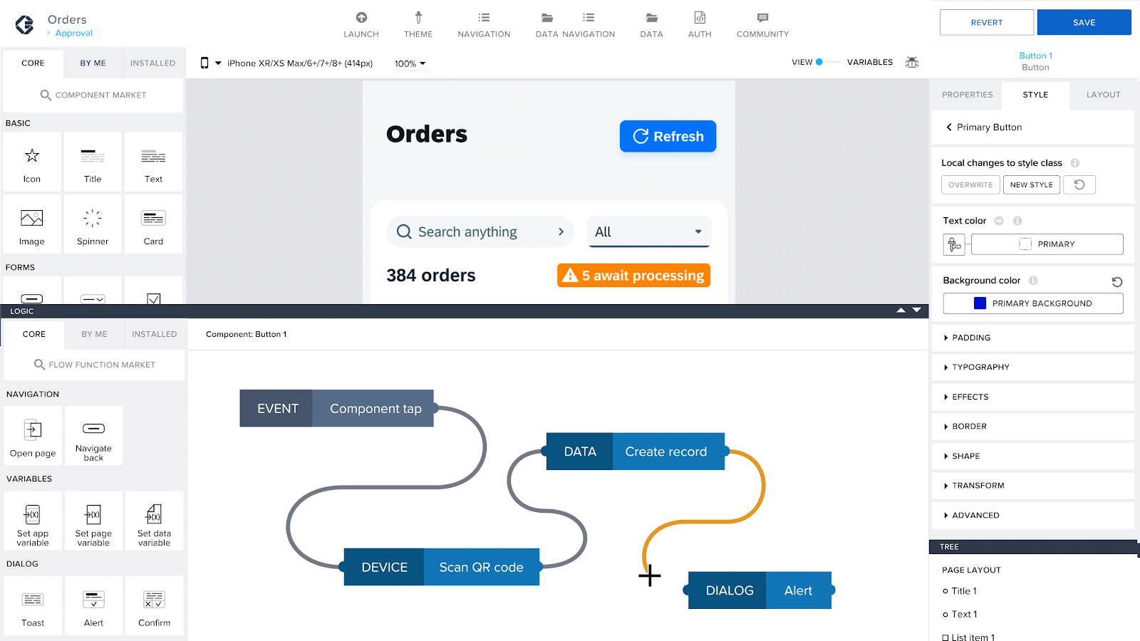 SAP App builder interface