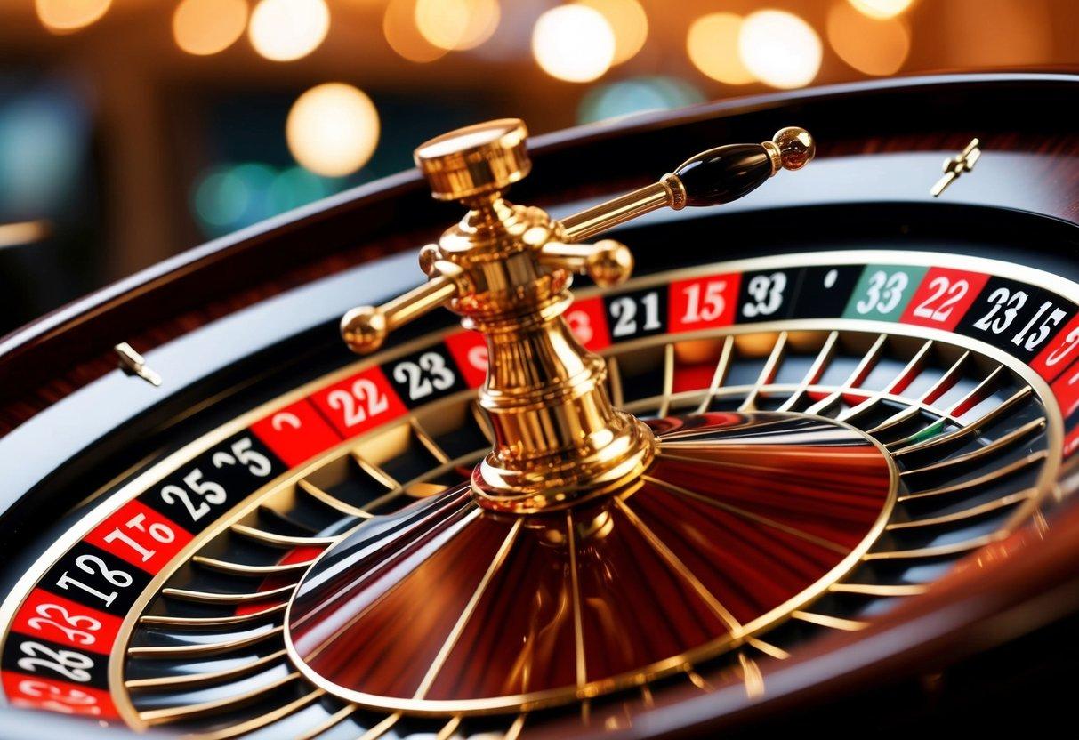 A roulette wheel with various betting options and corresponding odds displayed