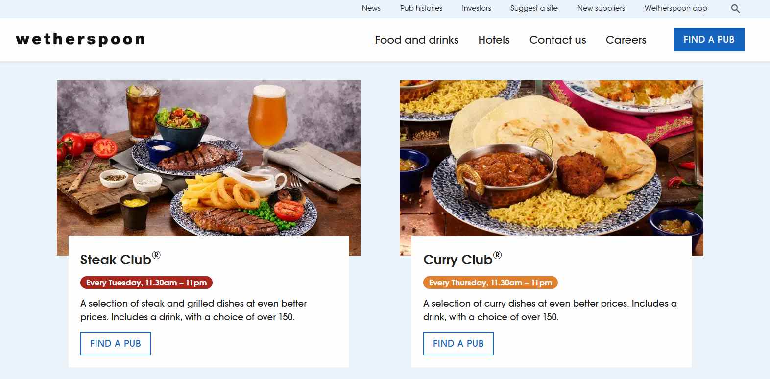 Comparing Websites: Toby Carvery vs. J D Wetherspoon