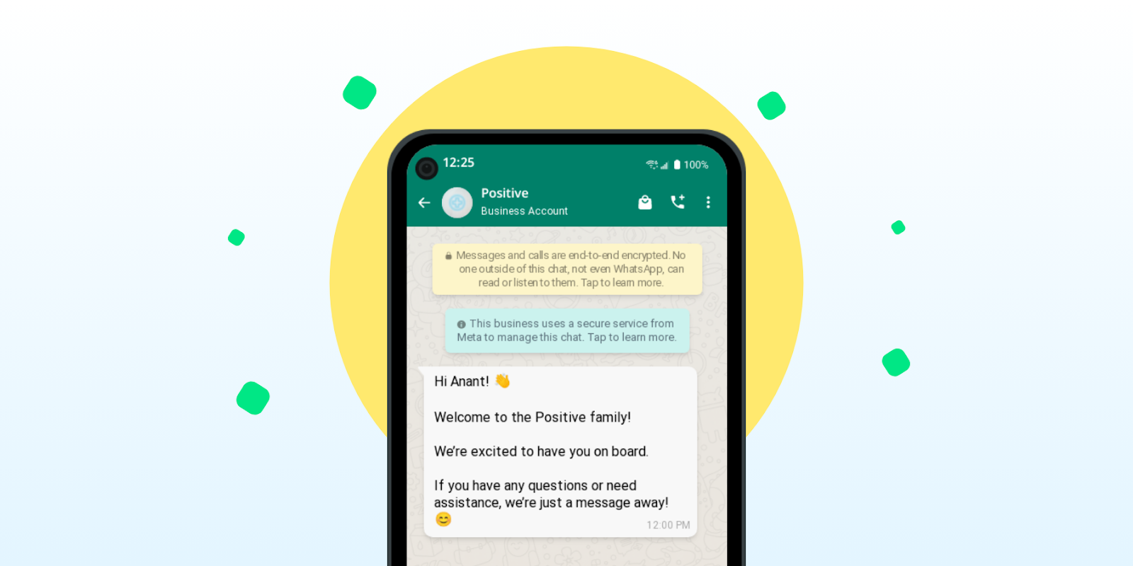 welcome message for new customers on WhatsApp