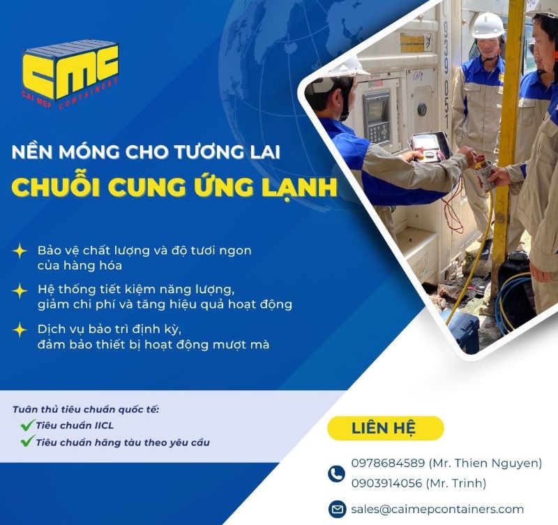 Cái Mép Containers - Đơn vị cho thuê container lạnh đạt tiêu chuẩn an toàn