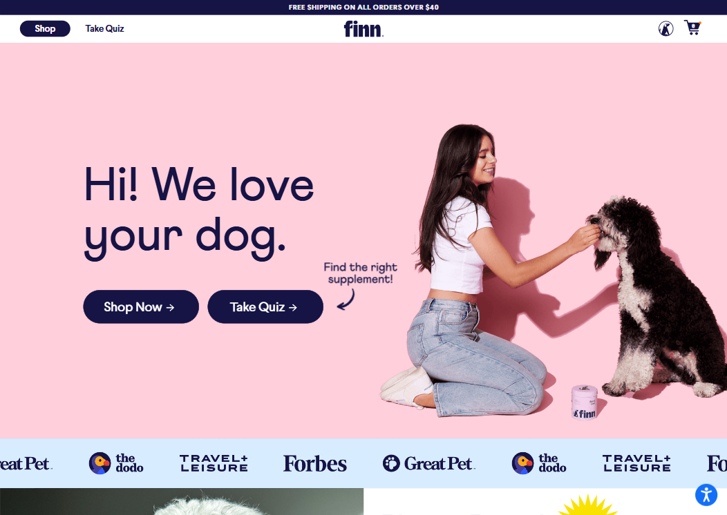 Pet Finn Website Design