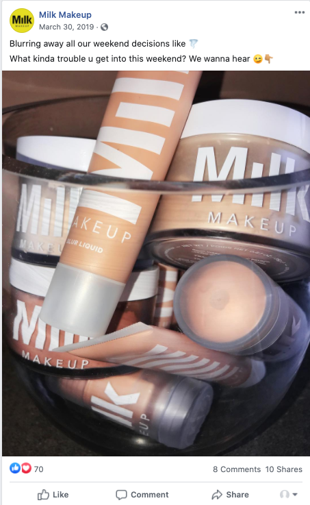 Milk Makeup Facebook ad