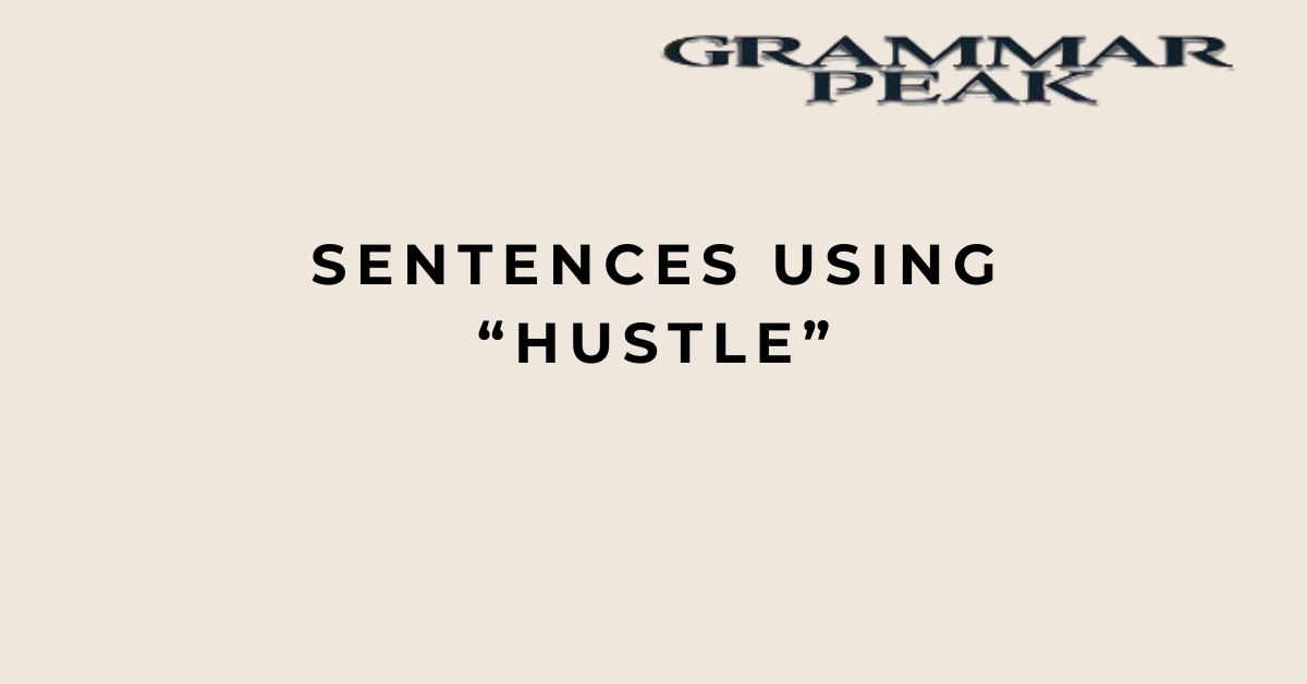 Sentences Using “Hustle”