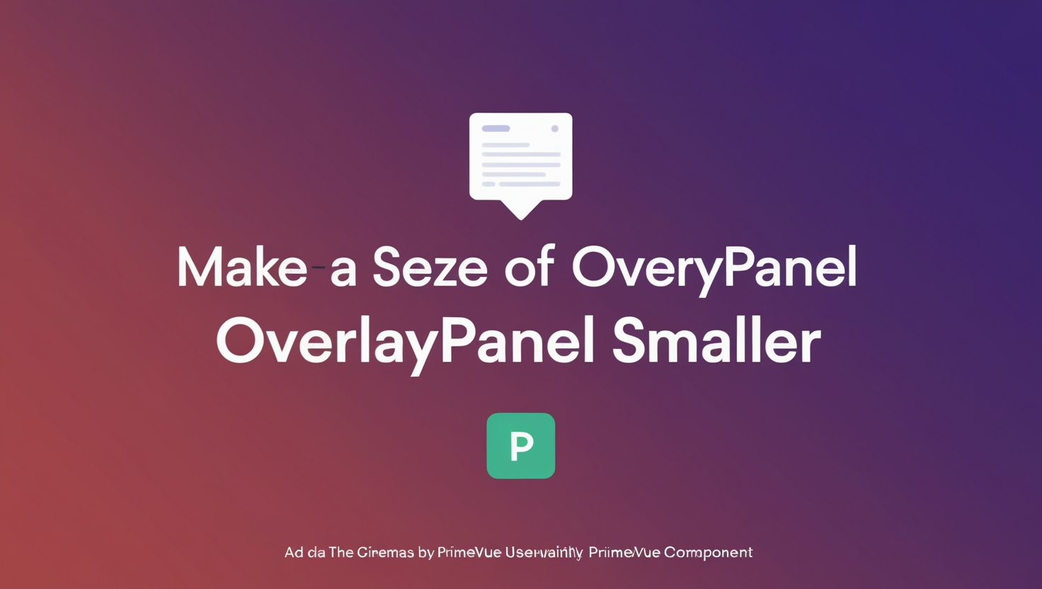 Make Size of OverlayPanel Smaller PrimeVue