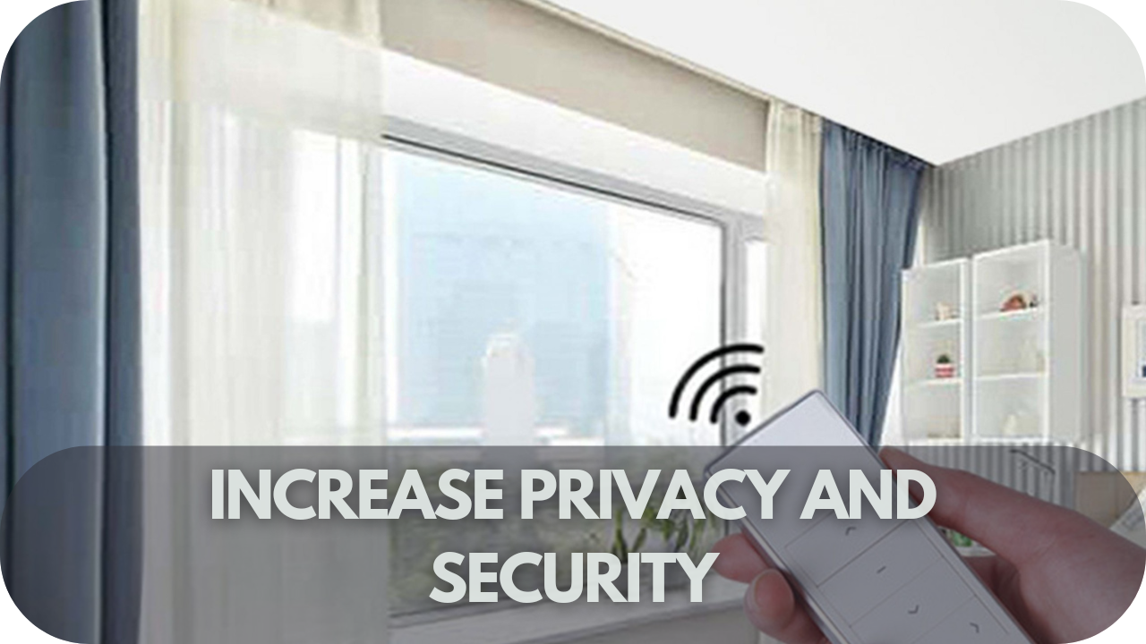 Motorised curtains enhance privacy and security with automated control at your fingertips.