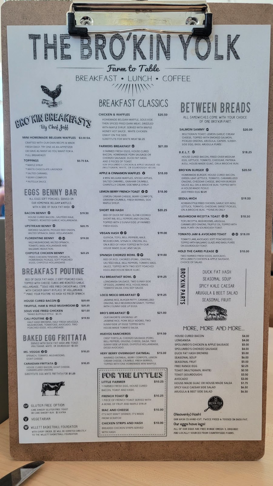 Brok'kin Yolk menu