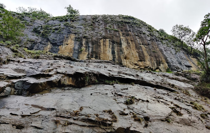 Challenging slippery slopes on Bhimashankar Trek, requiring careful hiking