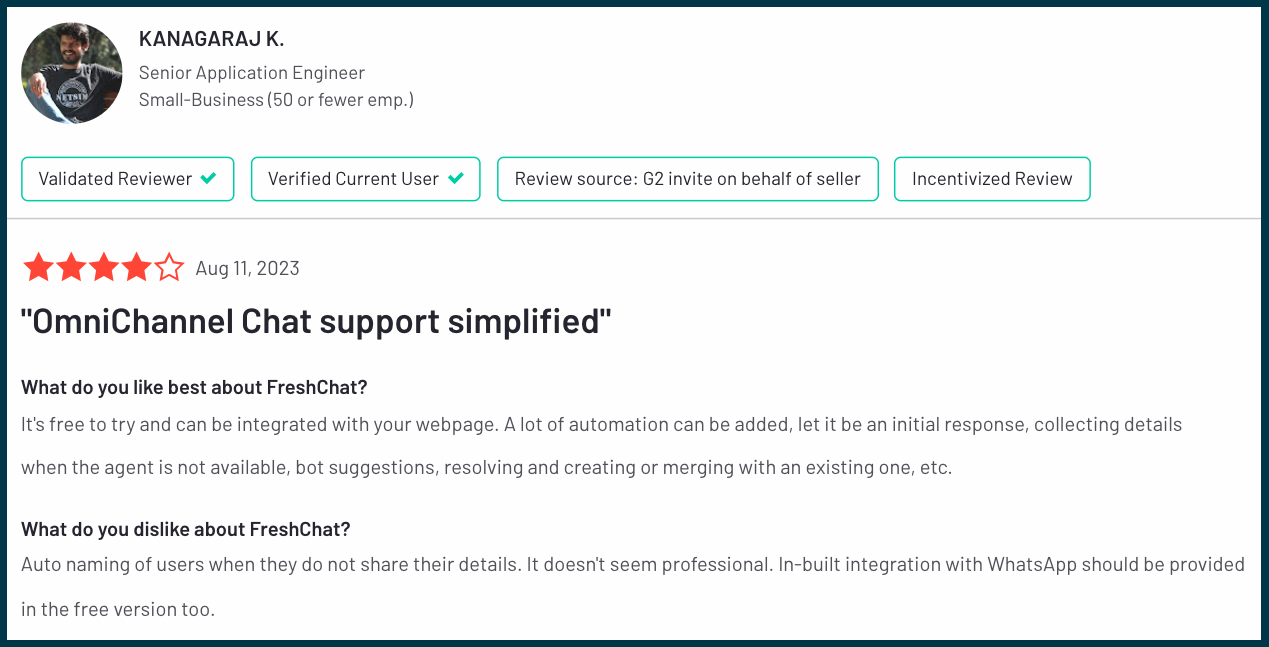 What Freshchat's customers are saying about their chatbot.