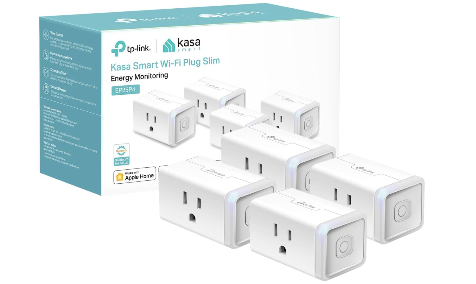 Kasa Smart Plug Mini 15A, Apple HomeKit Supported, Smart Outlet Works with Siri, Alexa & Google Home, UL Certified, App Control, Scheduling, Timer.