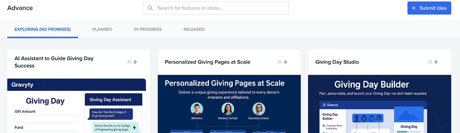 Gravyty Product Portal screenshot
