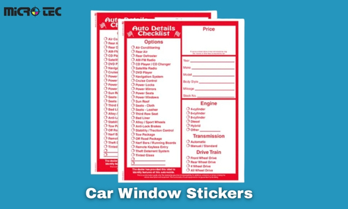 car original window sticker