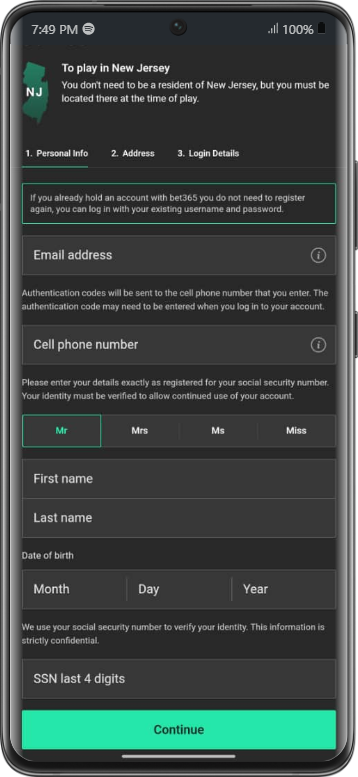 bet365 registration