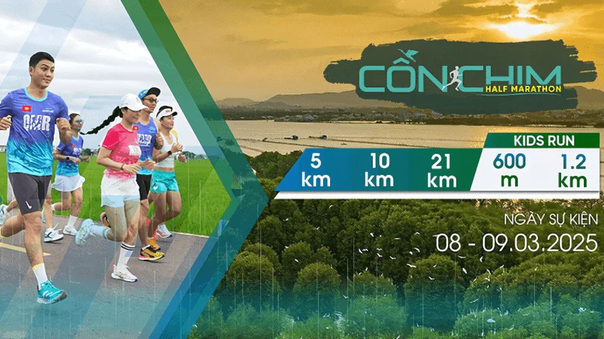 giải marathon 2025: Giải chạy Cồn Chim Half Marathon 2025