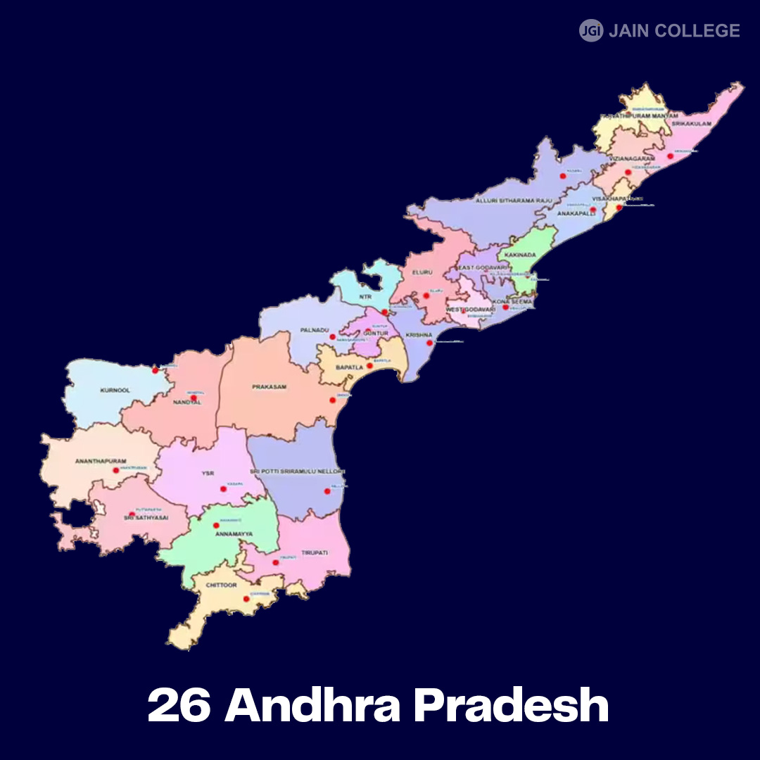 Andhra Pradesh map with districts