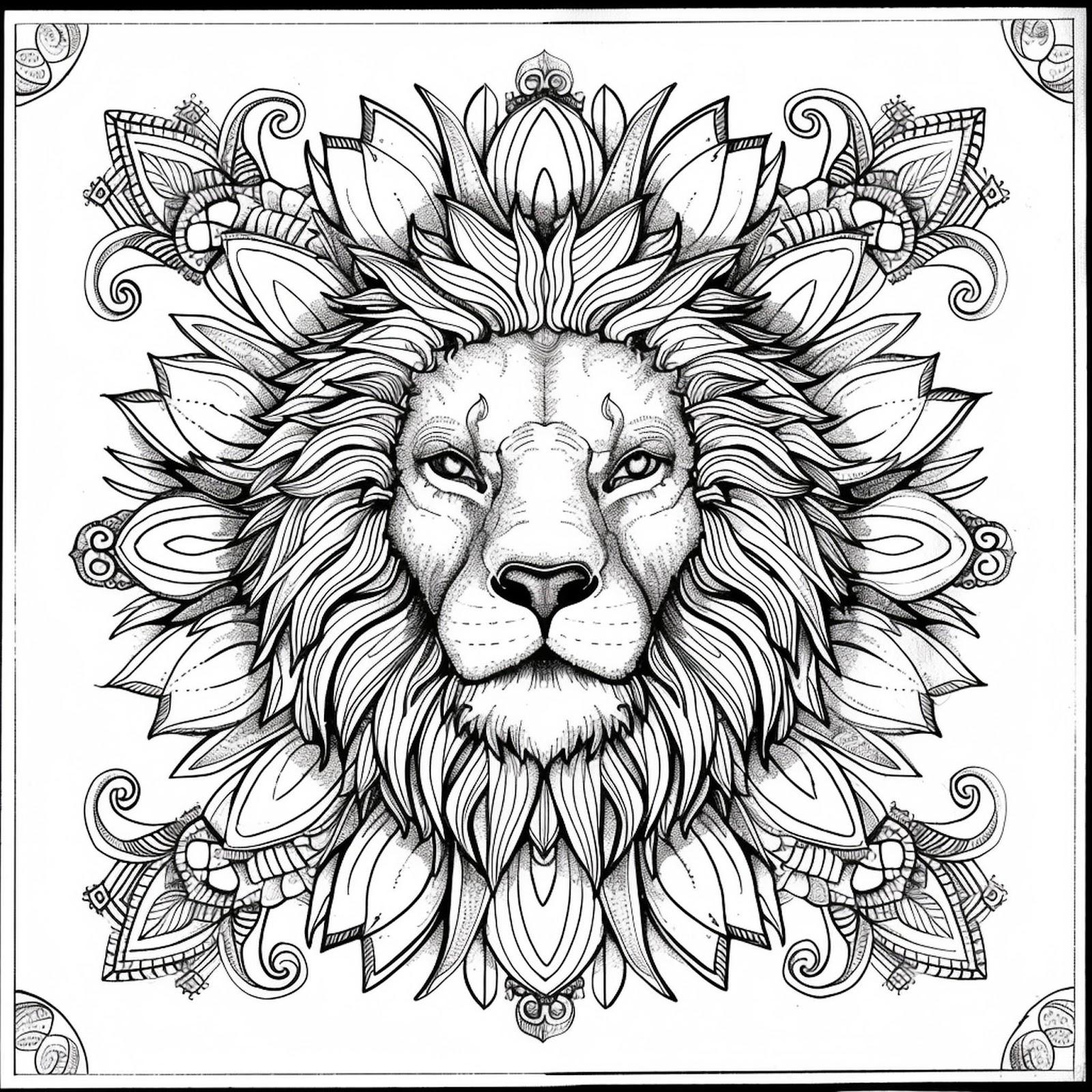 Leo Mandala Coloring Page