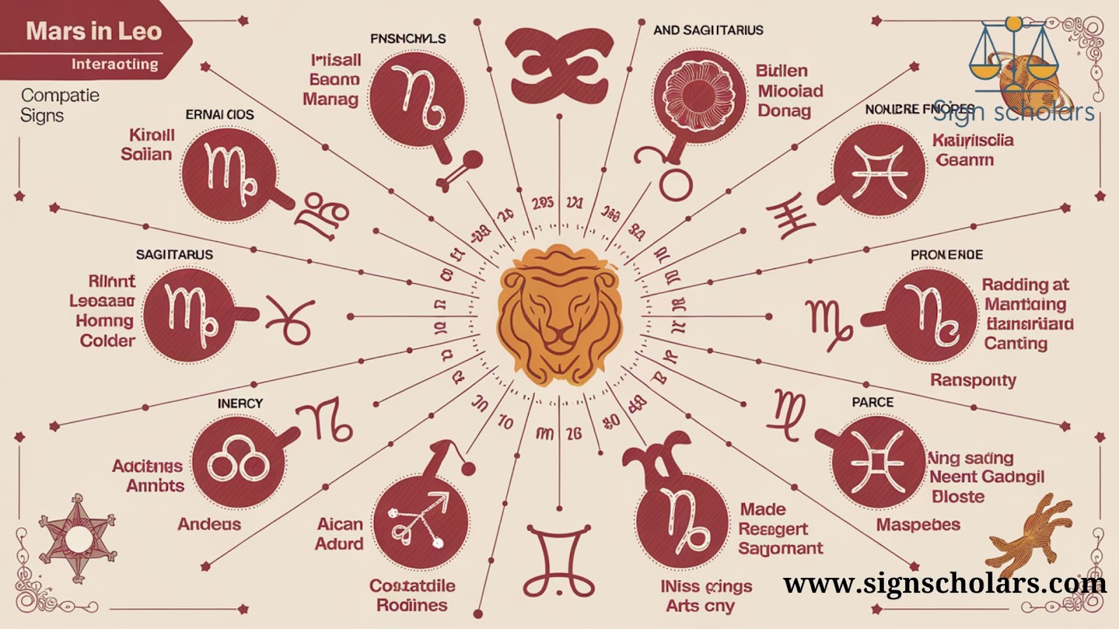 Mars in Leo Across the Zodiac: Compatibility and Clashes