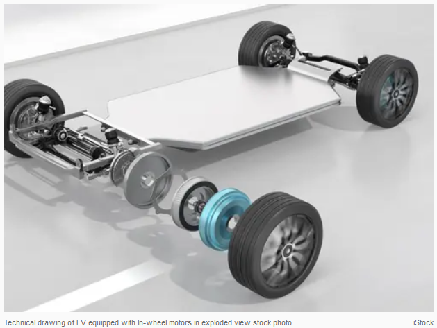 A car chassis with wheels

Description automatically generated