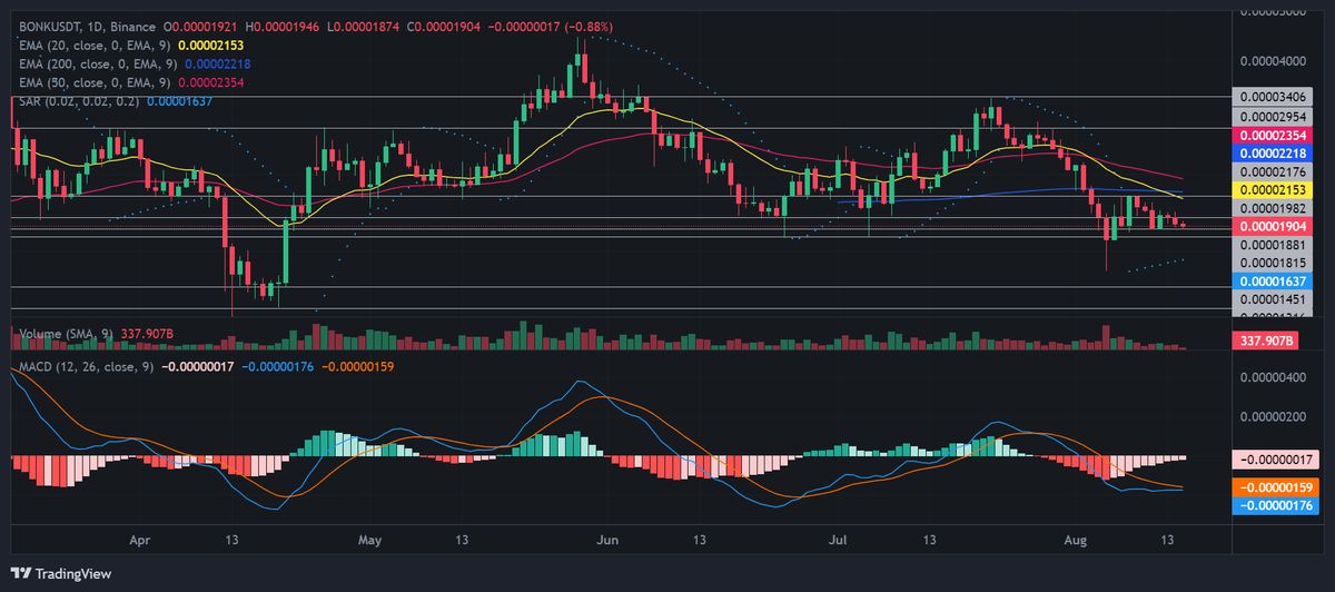 BONK/USDT 1D Chart. Source: Binance.