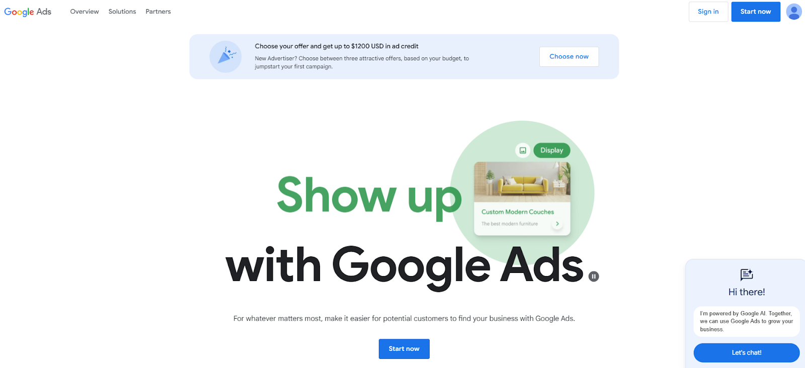 google ads homepage