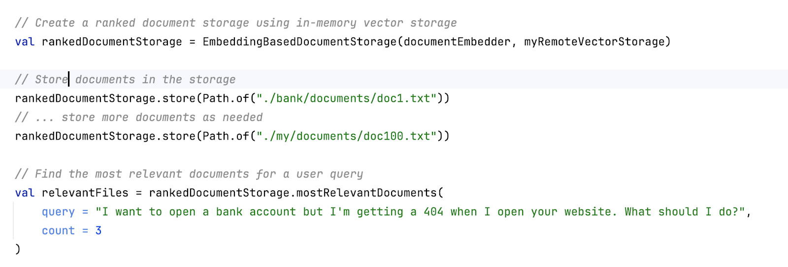 Vector document storage