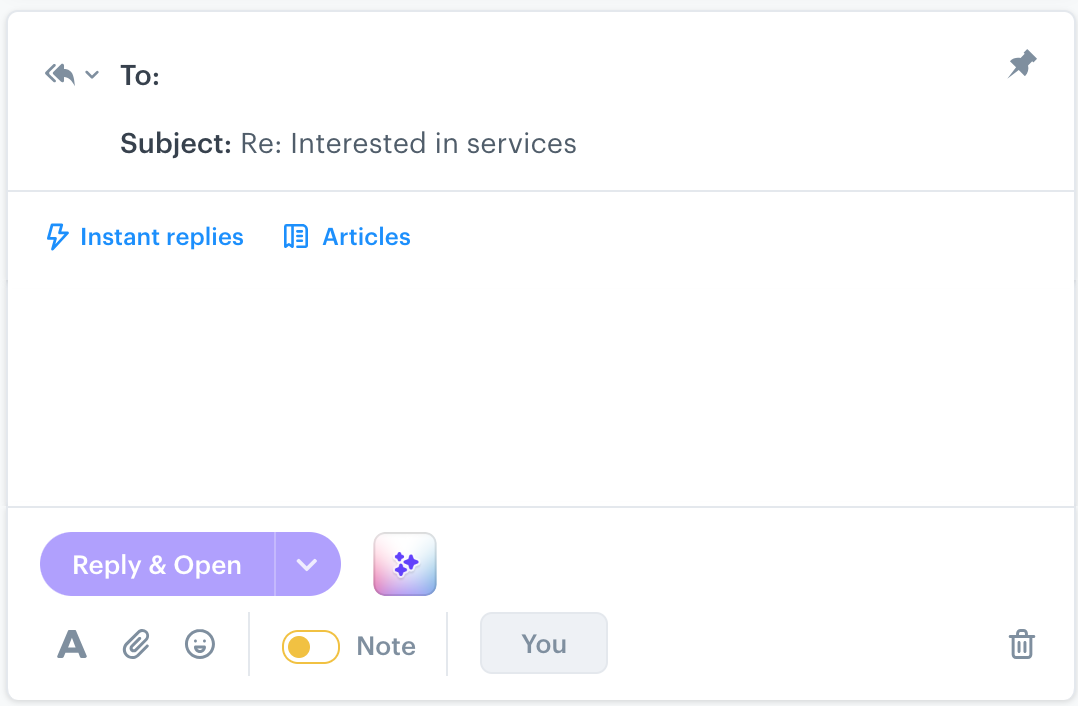 Groove's shared inbox allows for automation, tagging, and AI-generated sentiment detection. 