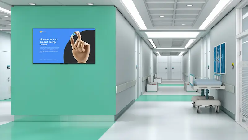 Digital notice boards for healthcare facilities