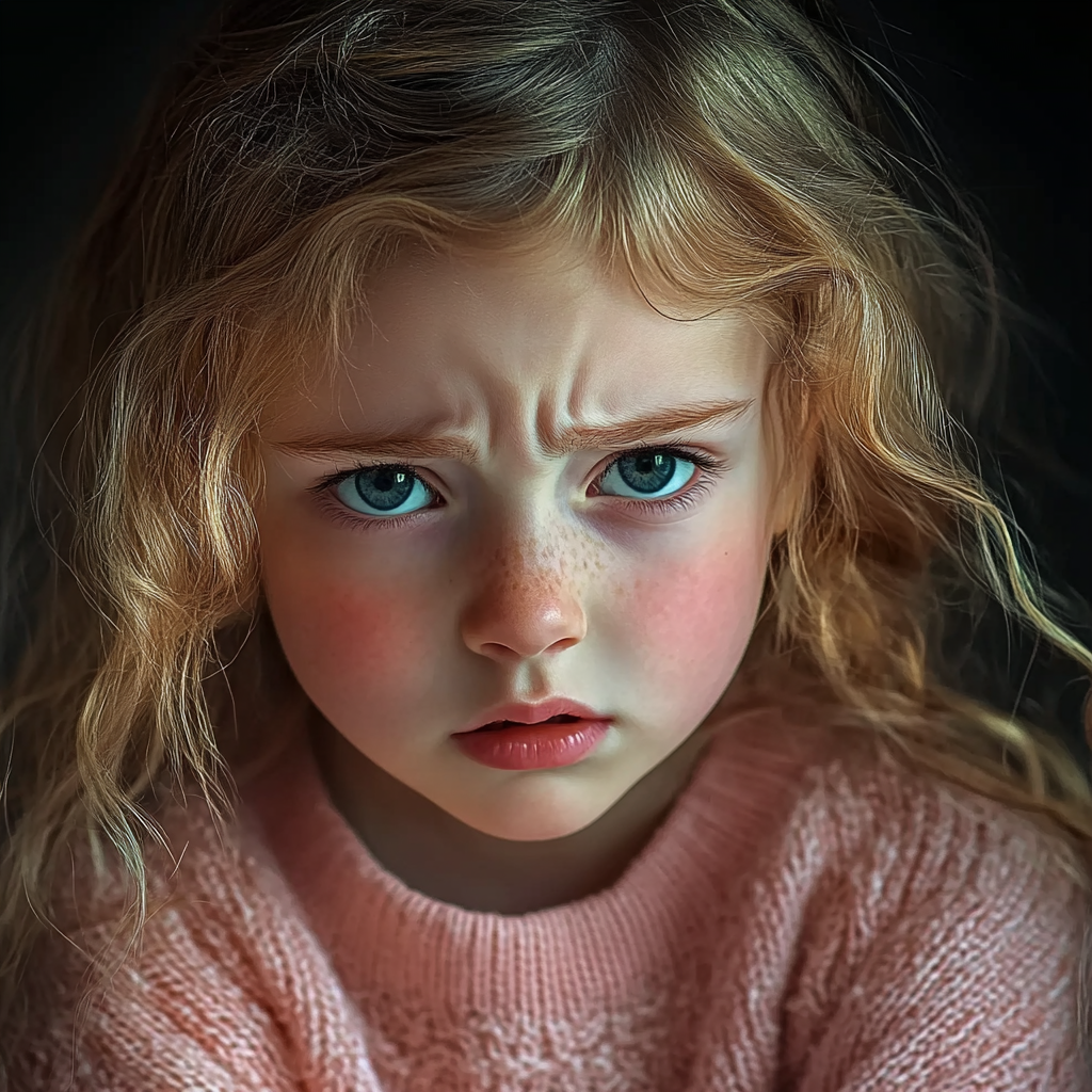 An anxious little girl | Source: Midjourney