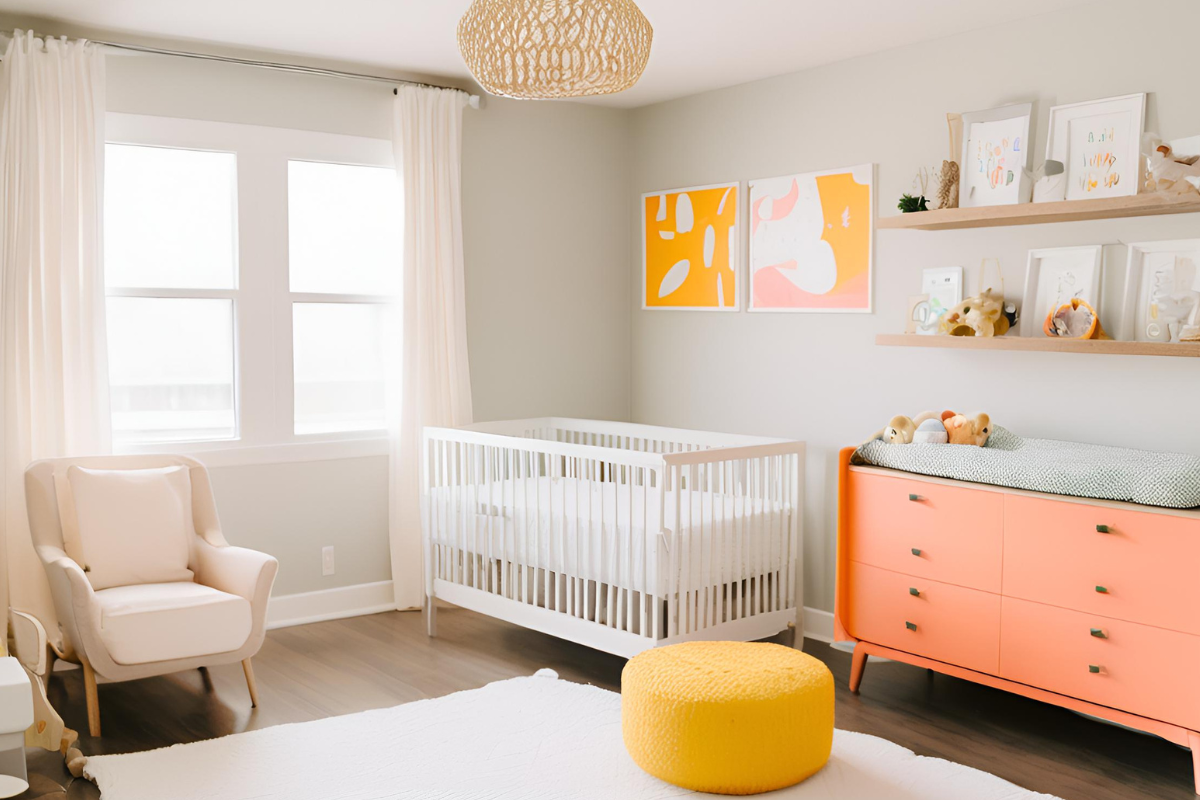 Gender-neutral nursery color palettes by Poppyseed Play