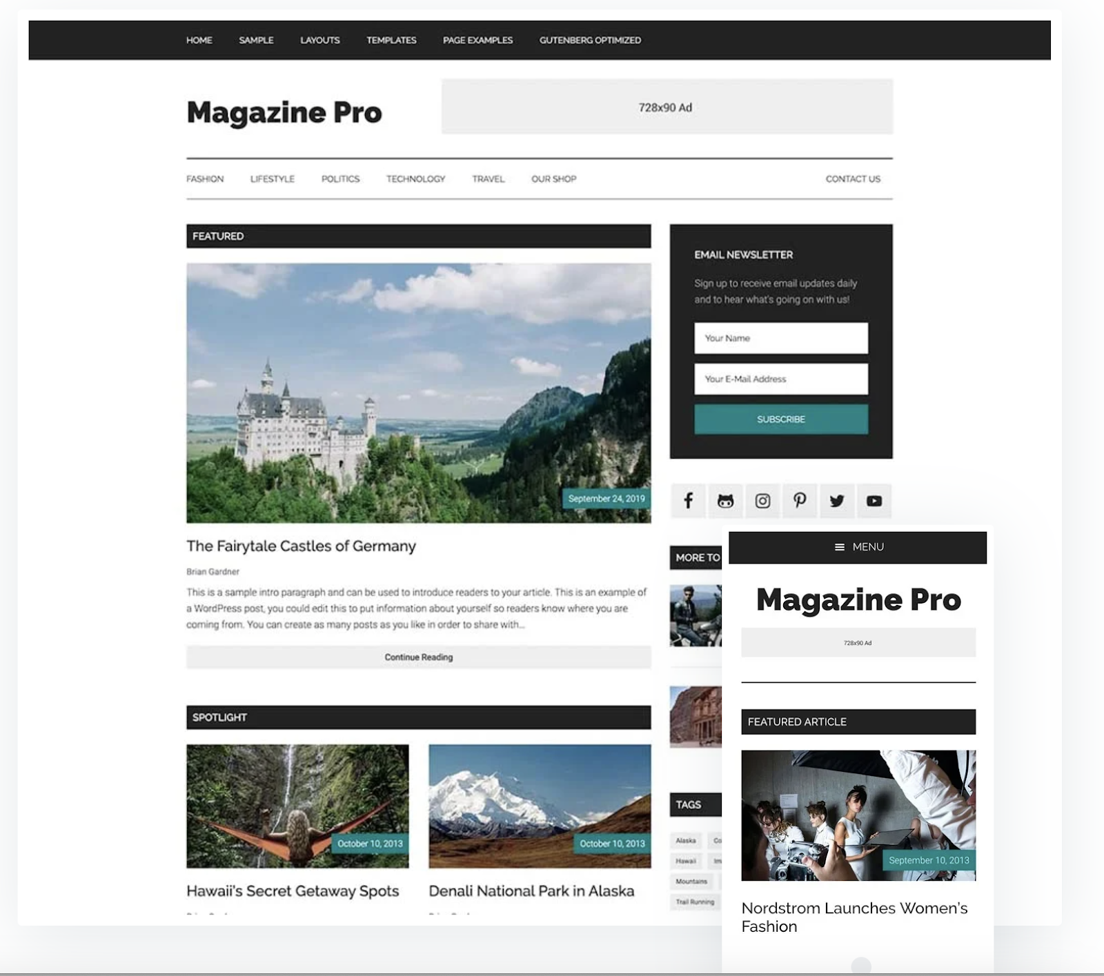 Promotional image for Magazine Pro theme