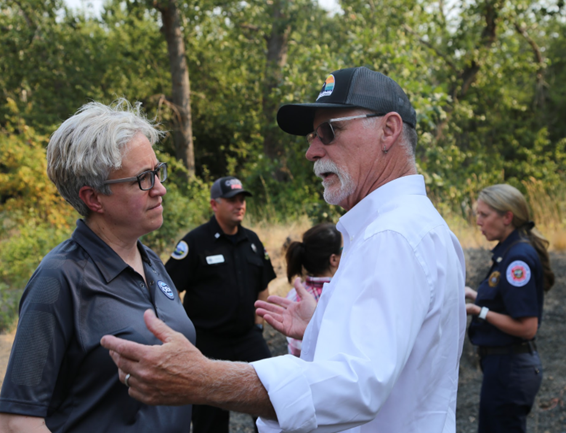 Tina meets with local fire officials