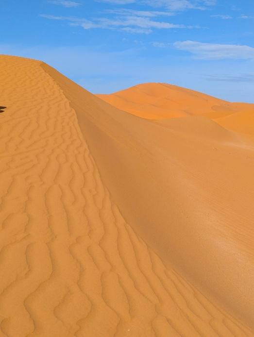 A sand dune with blue sky

AI-generated content may be incorrect.