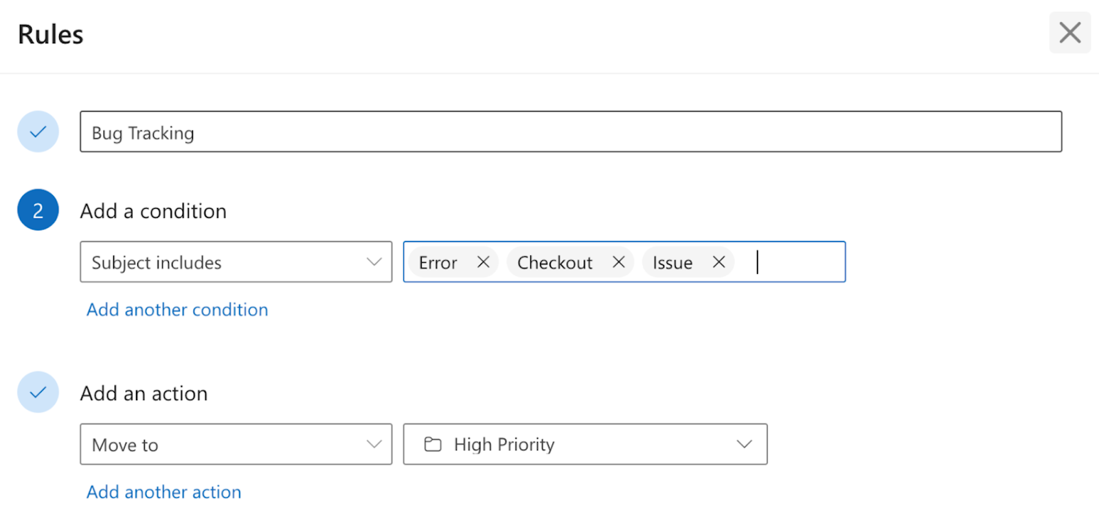 Rules in Outlook are often pretty basic and don't allow for advanced customization. 