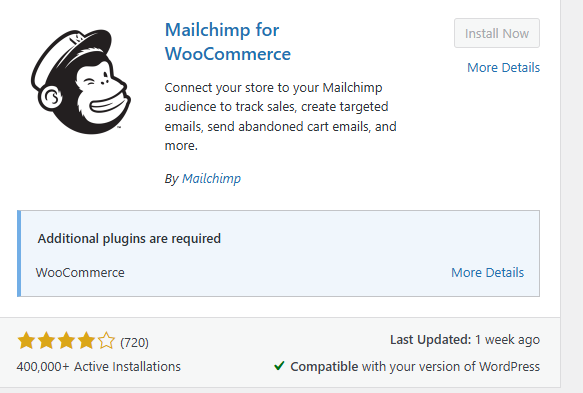 a screenshot of mailchimp 