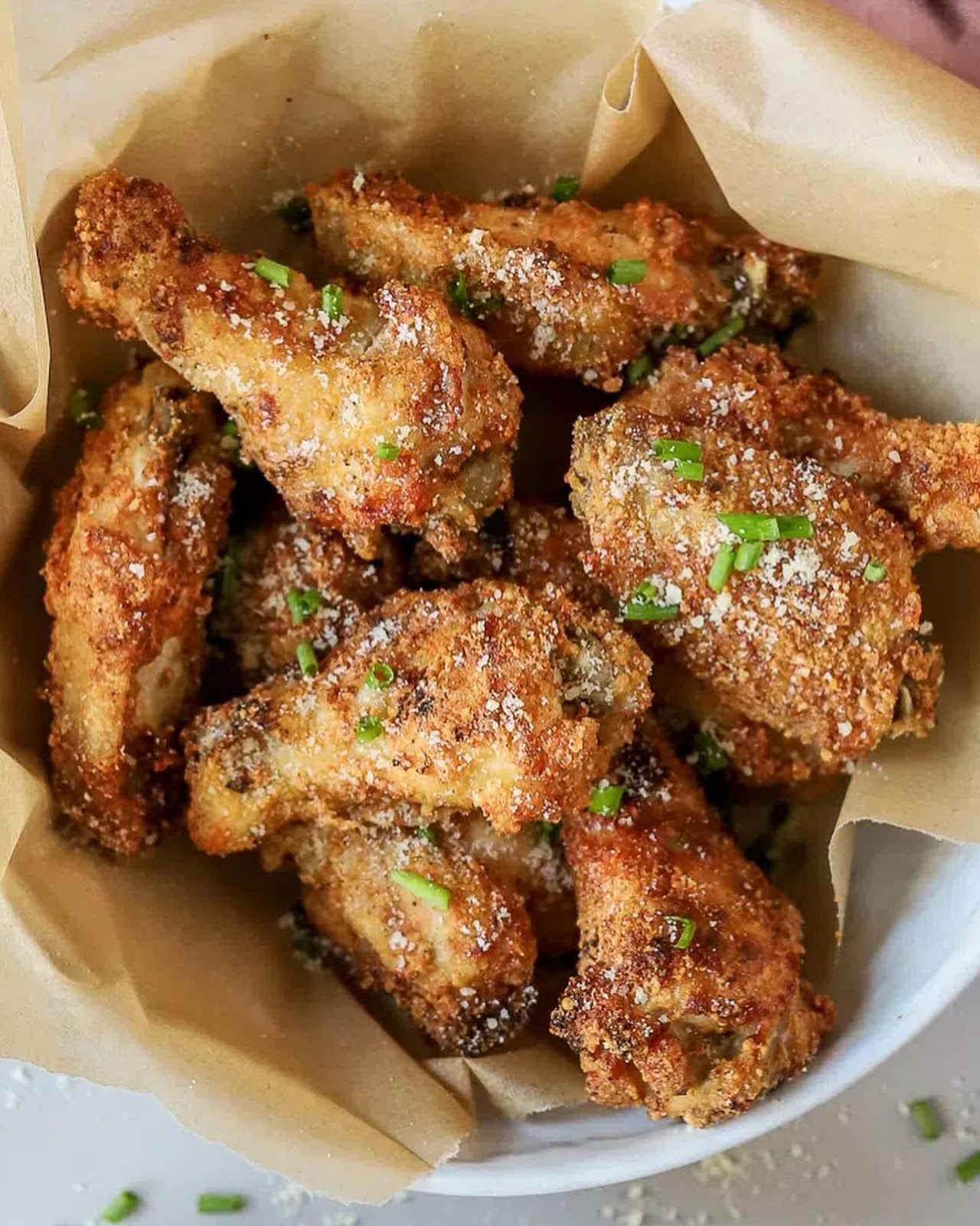 garlic parmesan crispy air fried chicken wings