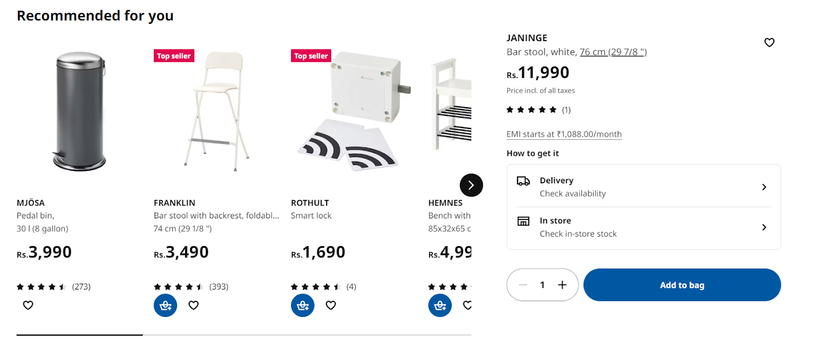 Ikea's recommendation strategy