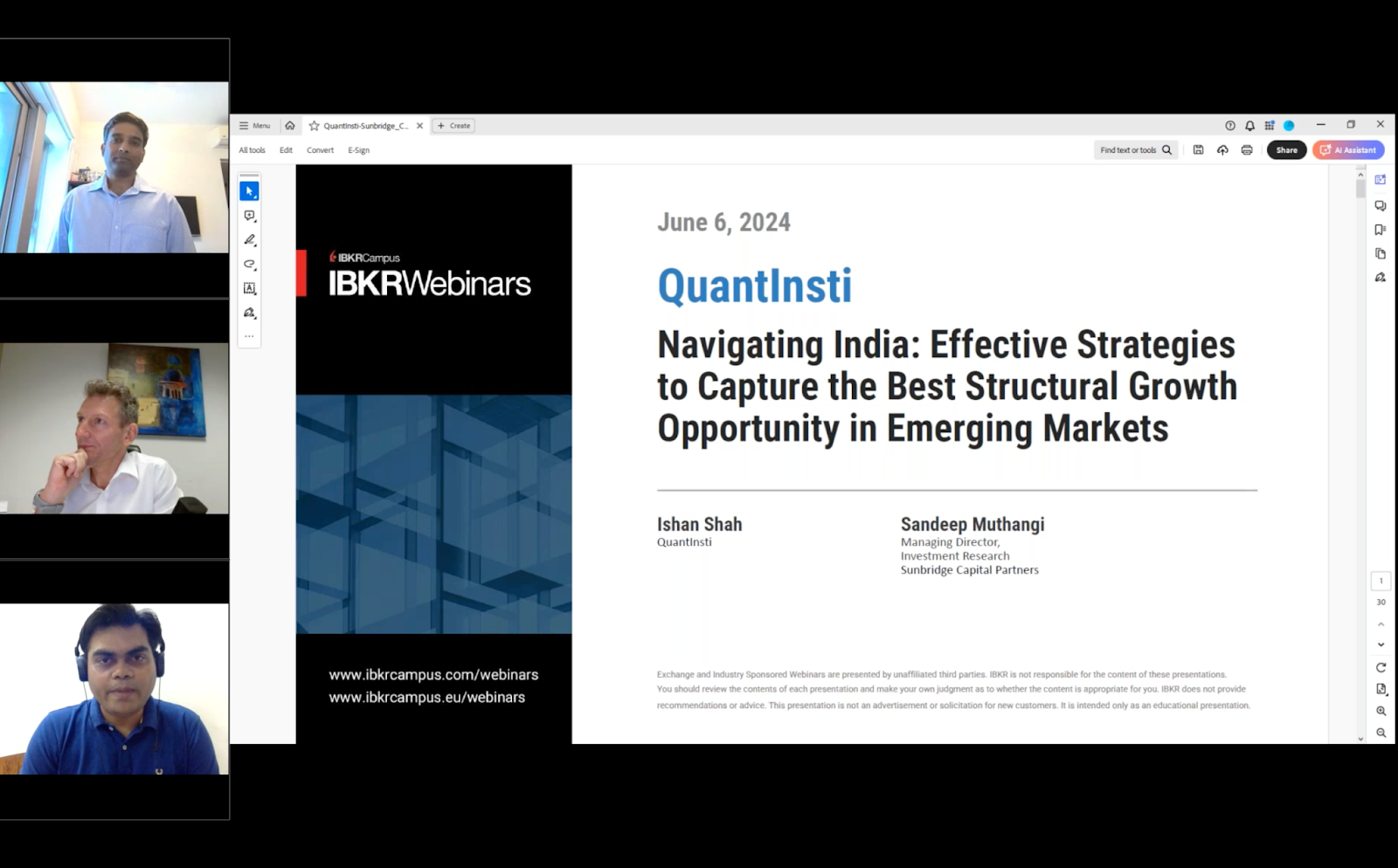 Ishan Shah in Webinar on Navigating India: Effective Strategies for Emerging Markets