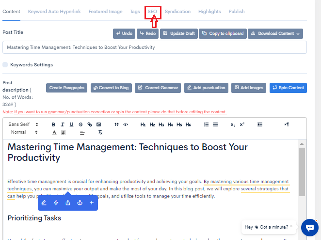 Content Gorilla AI SEO Feature