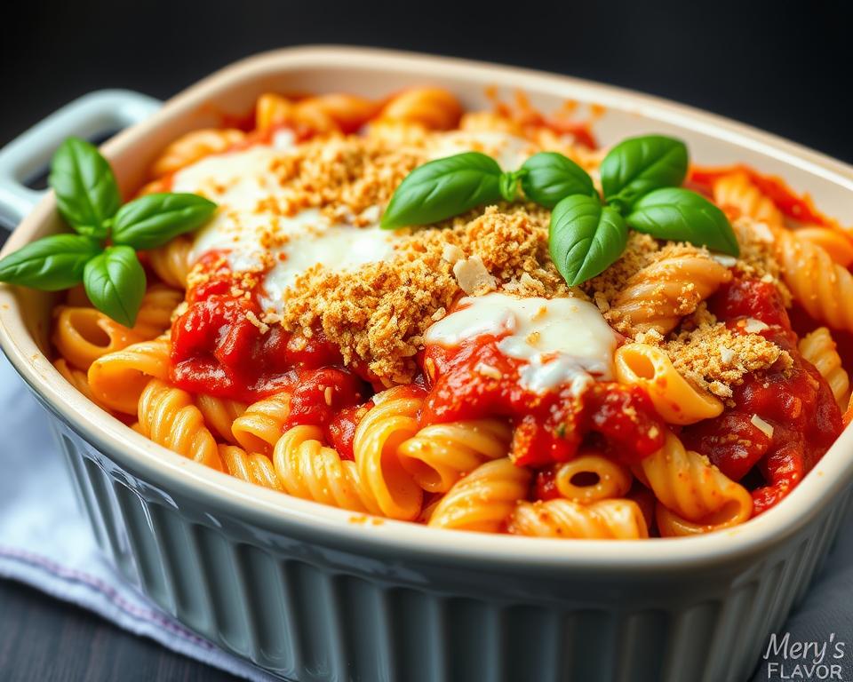 chicken parmesan pasta bake