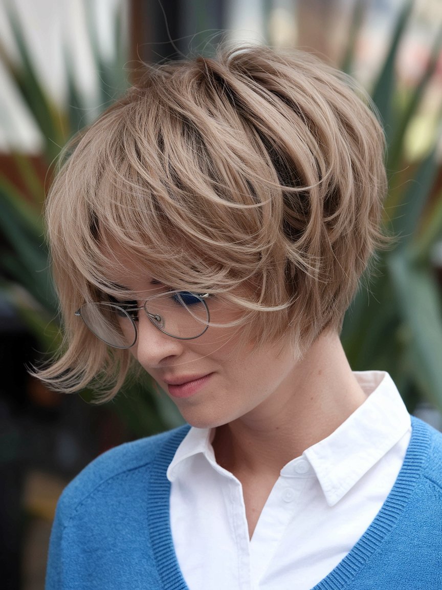 26. Textured Layered Short Cut